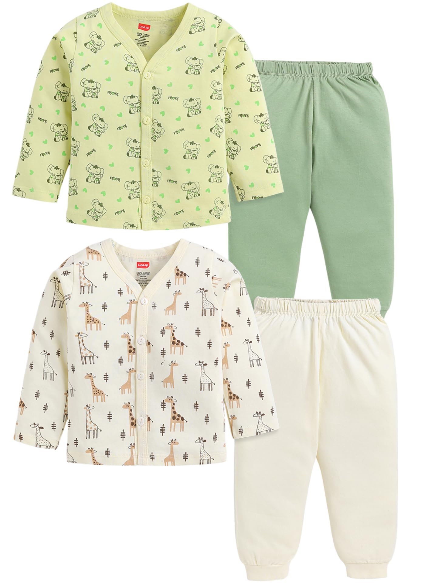 luvlap Baby Boys & Girls Regular Fit 100% Cotton Half Sleeves Jhabla & Shorts Set Pack of 2-picture-19
