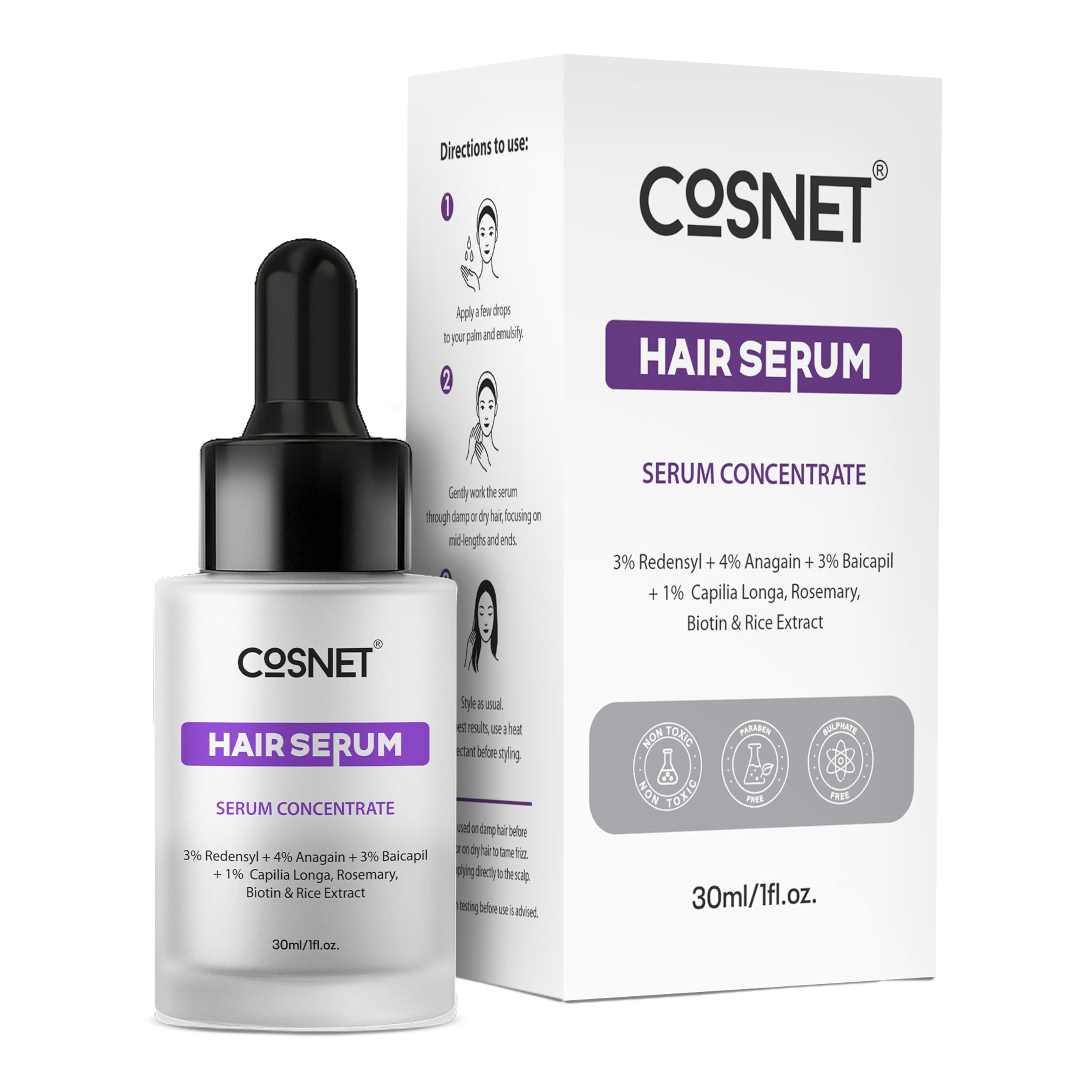 Hair Serum 30ml Lightweight Non Greasy Hair Care Serum for Men & Women Smooth Shiny Hair Nourishing Scalp Treatment Frizz Control Travel-image-10
