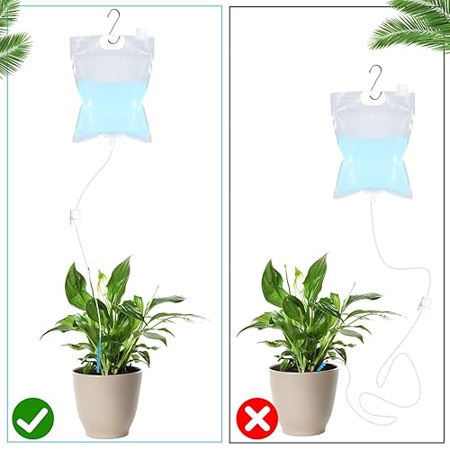 Miniatura 5 de Ziliny 4 bolsas de riego por goteo de plantas extra grandes de 6.5 L, bolsas de riego automáticas, sistema de riego automático con interruptor de