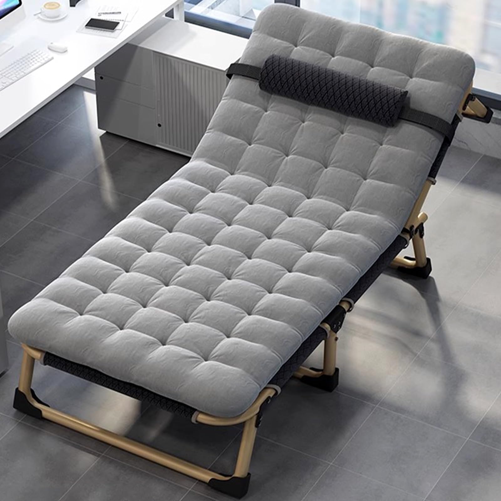 Letto a Scomparsa con Mobile Multifunzionale, Letto Pieghevole, Lettino Portatile e Leggero con Cuscino per Adulti, Nessuna Installazione Richiesta, per Viaggi All'aperto, Escursionismo