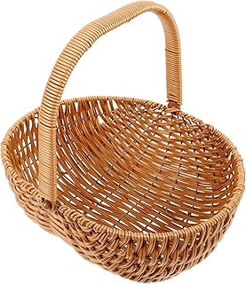 Woven Handheld Flower Basket for Arrangements Rustic and Rattan Design f...