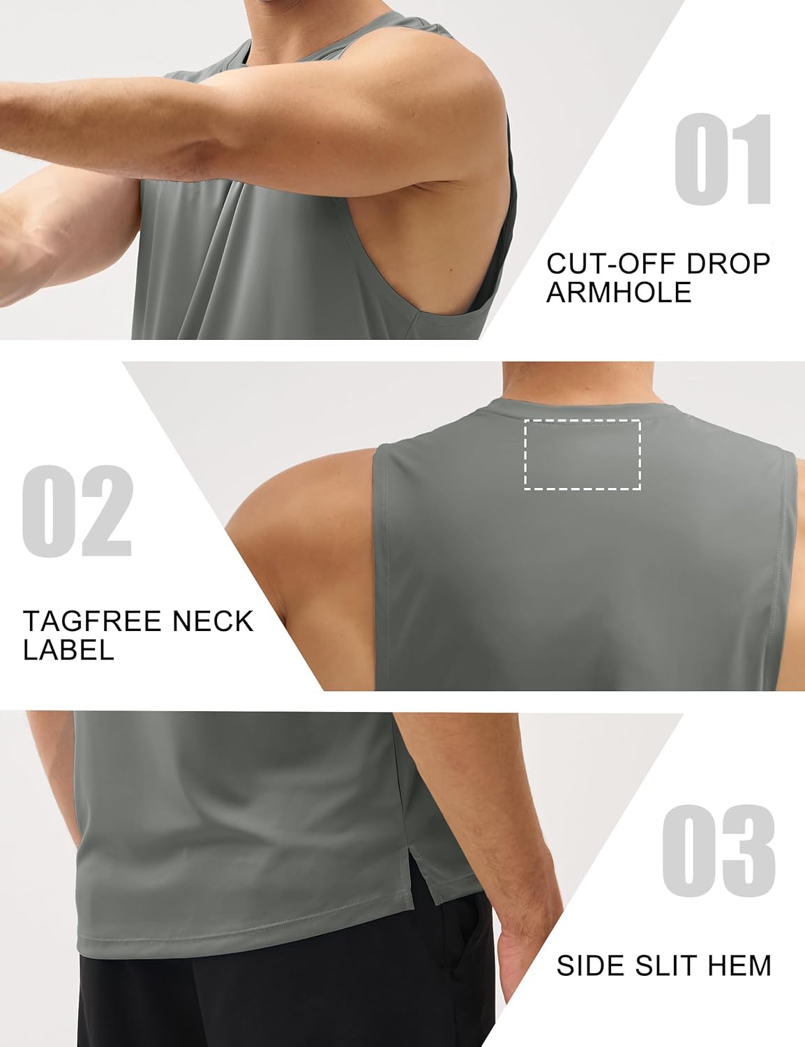 MAGCOMSEN Men's Workout Tank Tops Quick Dry Lightweight Sleeveless Shirts Gym Bodybuilding Muscle Tee Shirt - Image 5