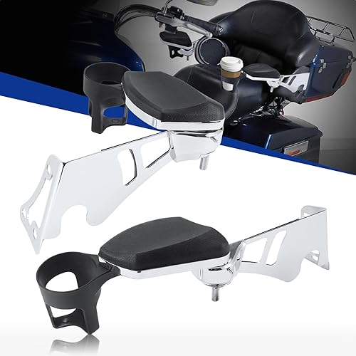 Miniatura 1 de Apoyabrazos de pasajero, con portavasos y reposabrazos ajustables para Harley Touring Electra Road Glide 1997-2013