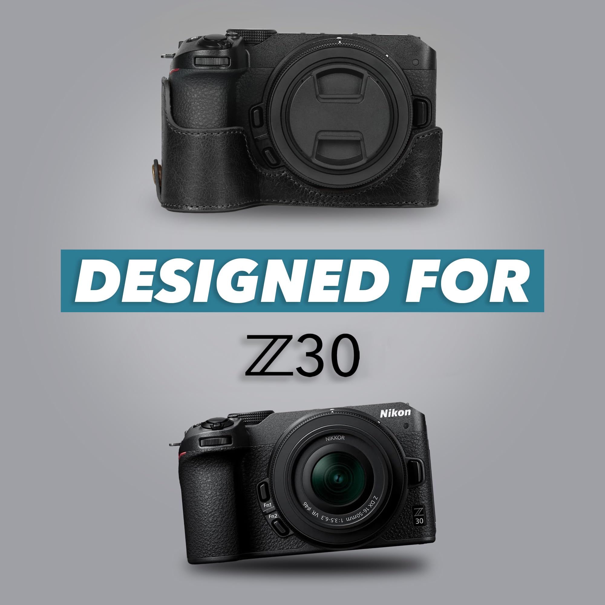 MegaGear Ever Ready etui na aparat z prawdziwej skóry, kompatybilne z Nikon Z30