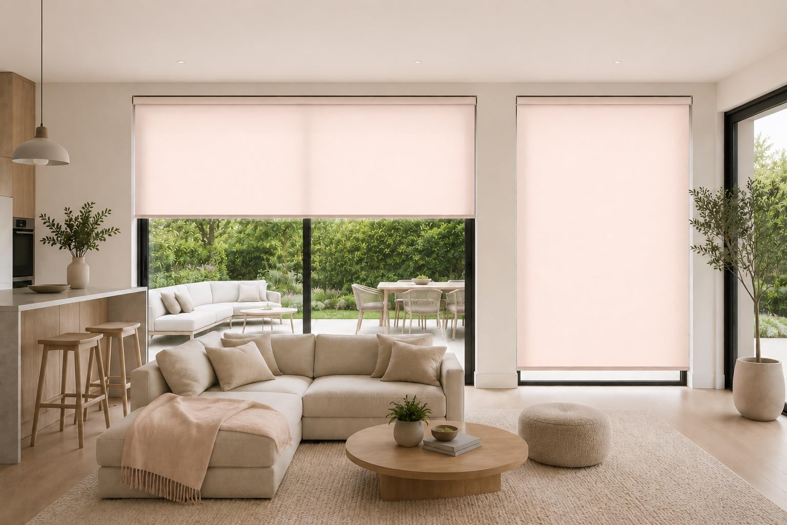 Estoralis Gove Store Enrouleur Tamisant Lisse, Polyester, Rose, 150 x 230 cm