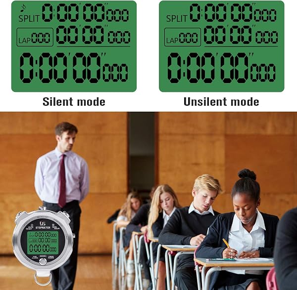 LAOPAO 100 Precision 1/1000 Seconds Memory with Light Function and Mute Chronograph Timer for Gym Basketball Football Baseball Outdoor Sports - 4