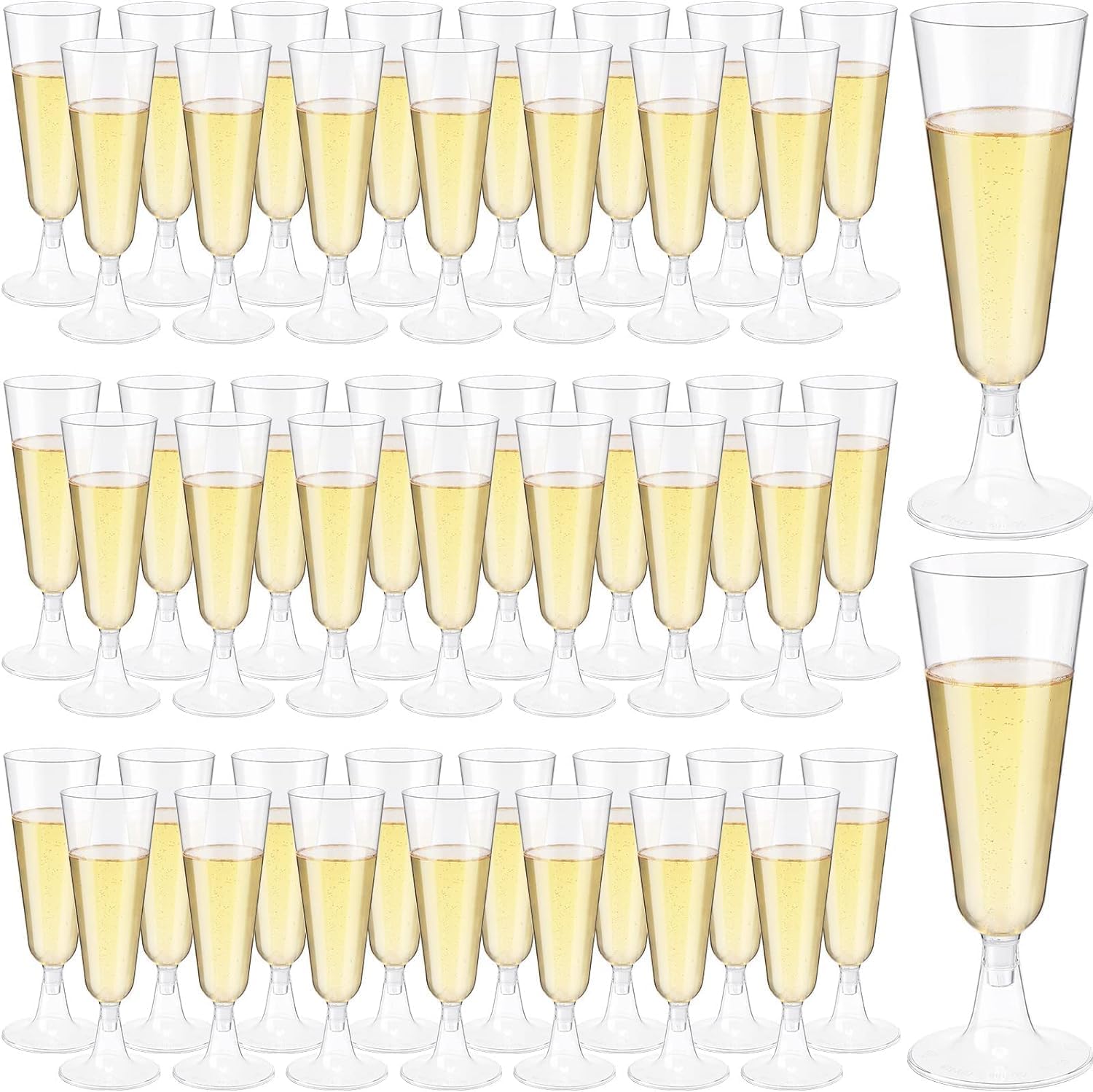 JMIATRY 100 Copas Plastico Duro 150 ml, Copas de Champán de Plástico, Copas de Vino de Plástico reutilizable para Bodas, Cumpleaños, Fiestas