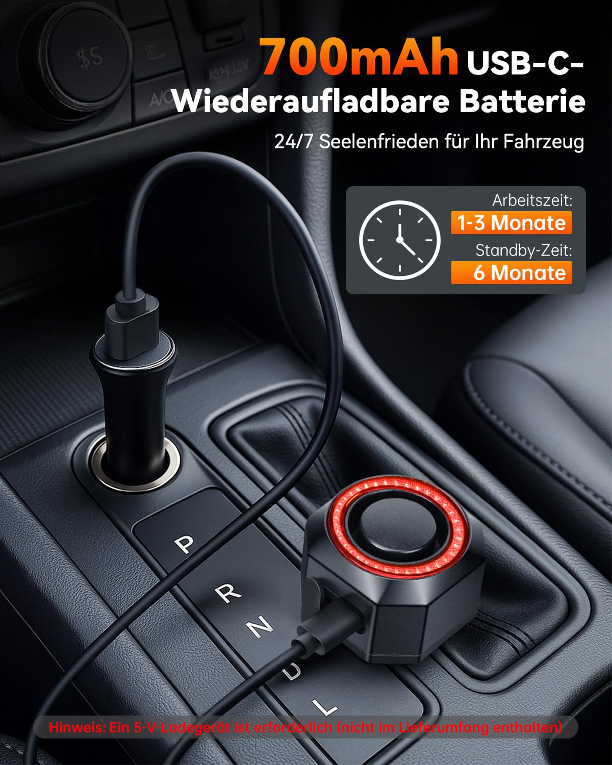 Alarmanlage Auto, Drahtloser Vibrationsalarm, Fahrzeug-Diebstahlschutzsystem, 120dB Einbruch-Sicherheitsalarmanlage Mit Fernbedienung, Einbruchalarm Mit Magnetischer Befestigung für Auto, LKW