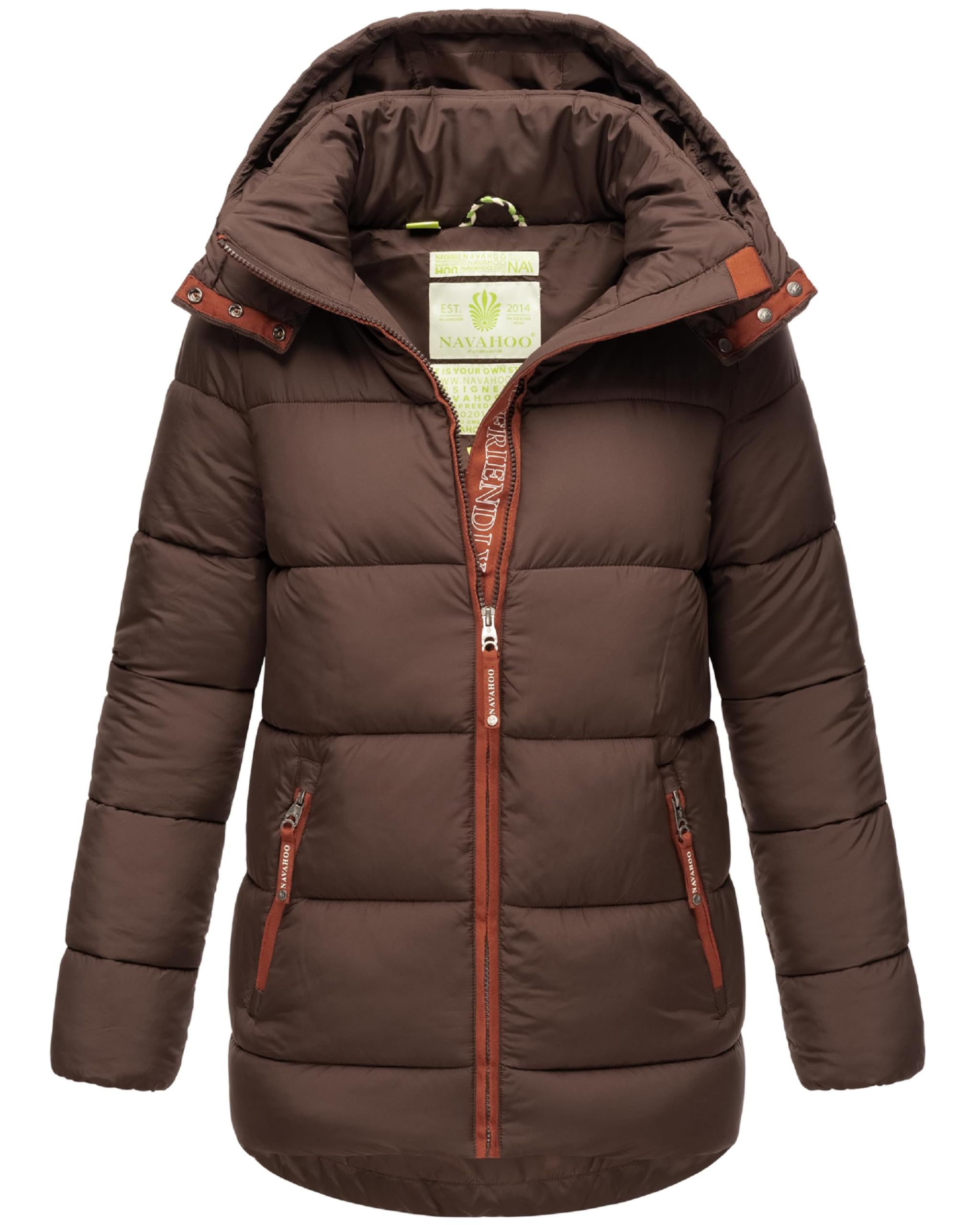 Navahoo Damen kurze Winterjacke Steppjacke warm mit abnehmbarer Kapuze Wattewölkchen XS-XXL
