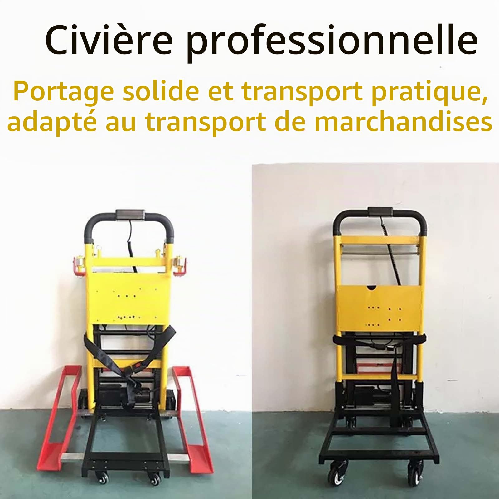 Type de Chenille – Monte-escalier électrique (Placer Un Fauteuil Roulant), avec poignée télescopique, Charge maximale de 440 lb/200 kg, Moteur sans balais, pour Le Transfert de pa