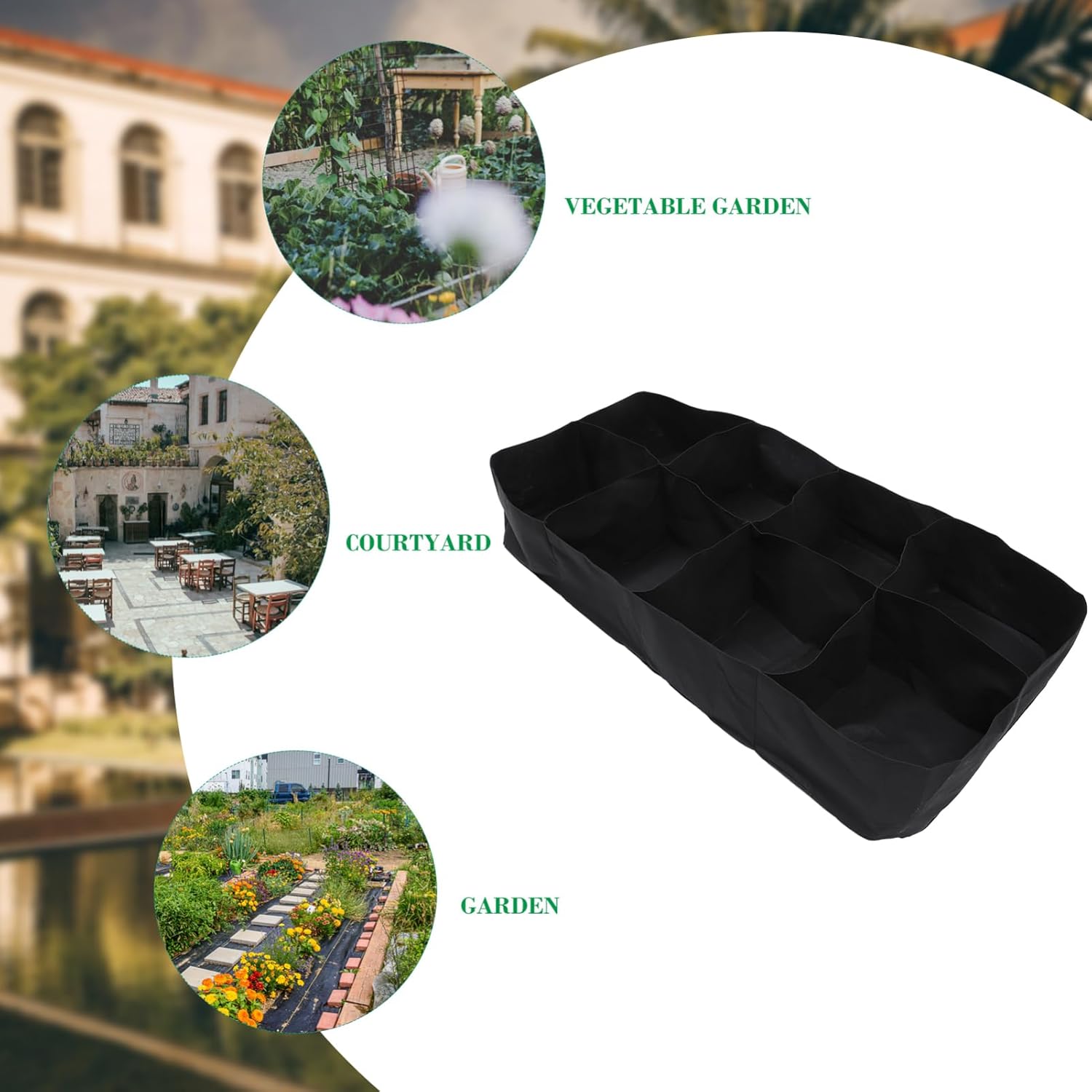 MERRYHAPY Raised Rectangular Fabric Planting Container Non-Woven Grow Bag Planter for Vegetables Breathable Design for Healthy Root Growth Reusable Gardening Supply