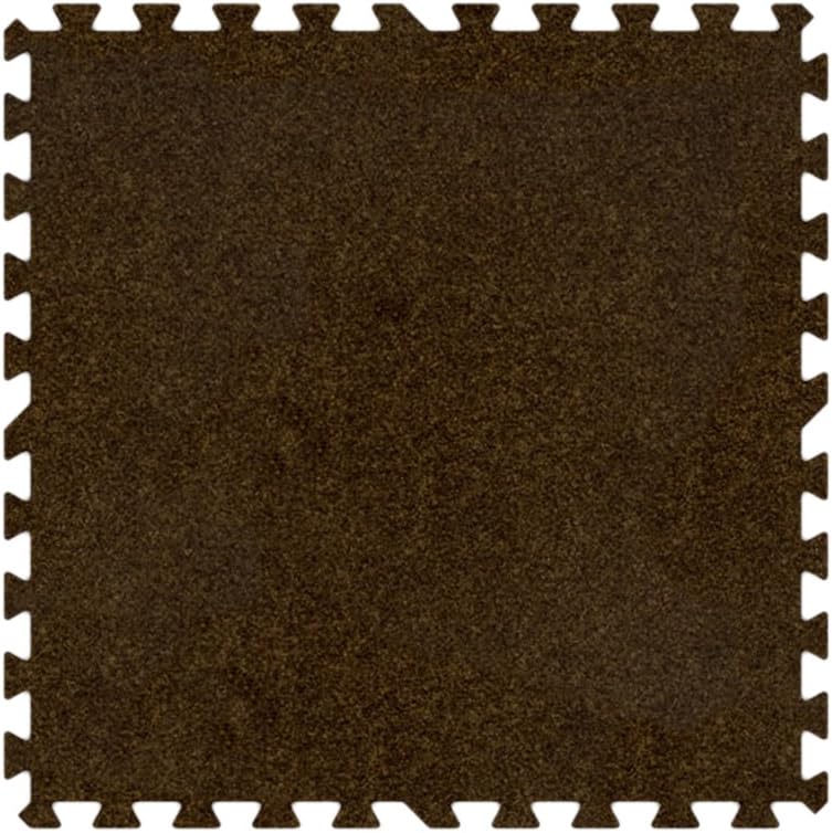EVA Foam Rubber Interlocking Premium Soft Carpets 16' x 16' Set Brown