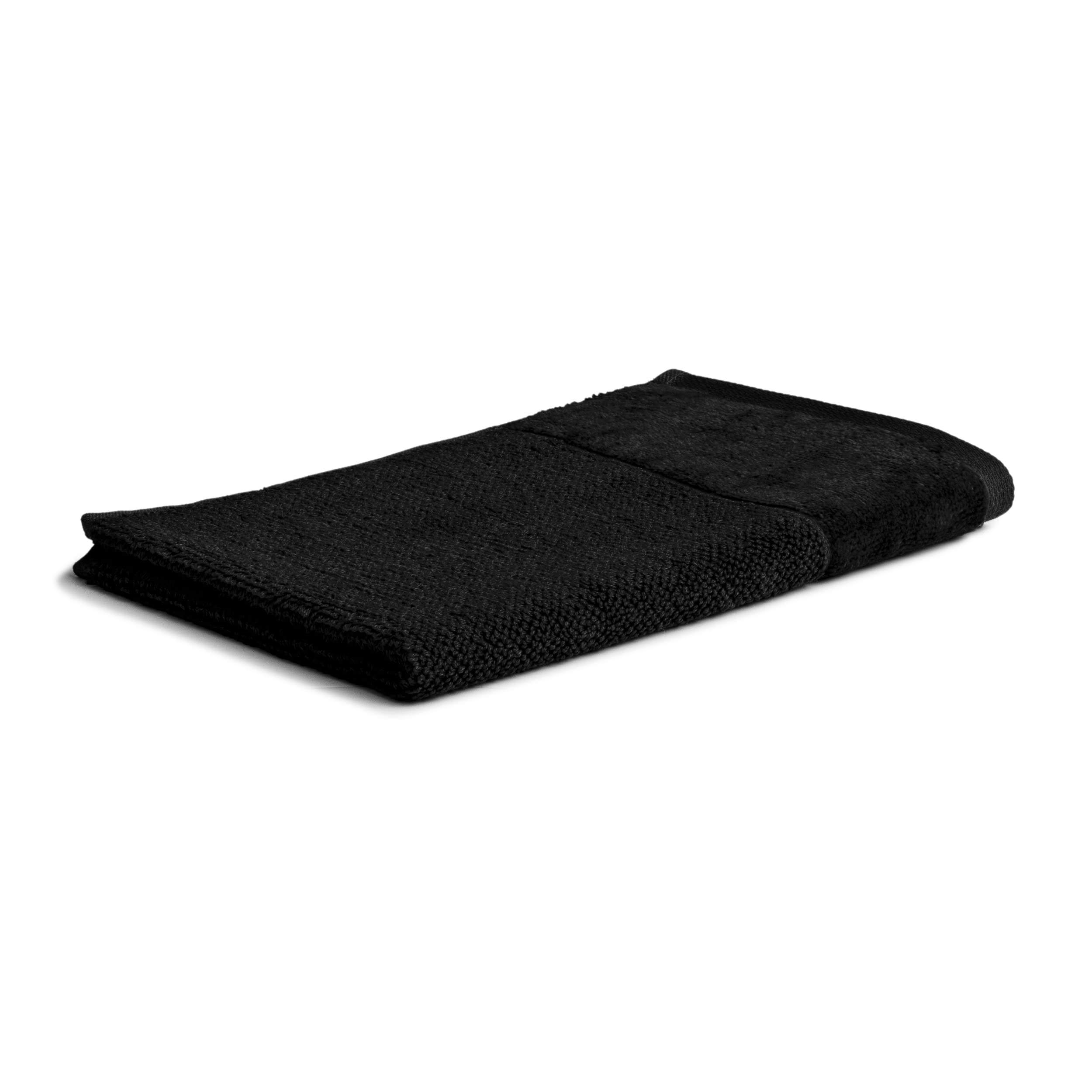 Möve Bamboo Luxe guest towel 30 x 50 cm made of 60% cotton / 40% viscose from bamboo cellulose, black
