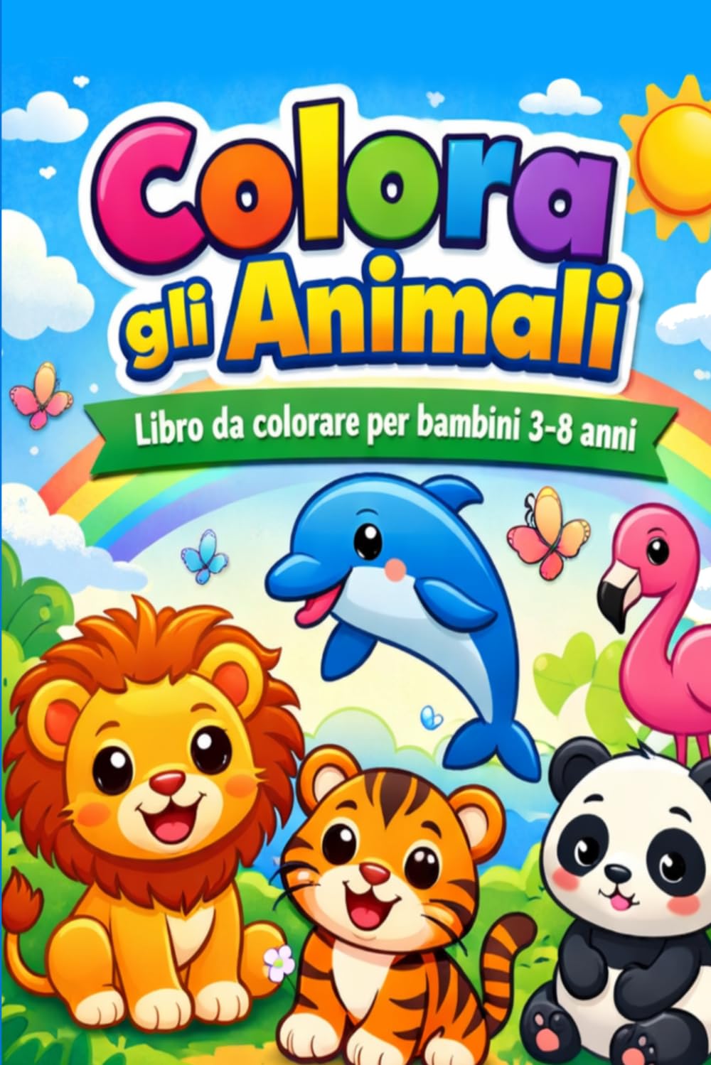 Colora gli Animali: Libro da Colorare per Bambini 3-8 anni