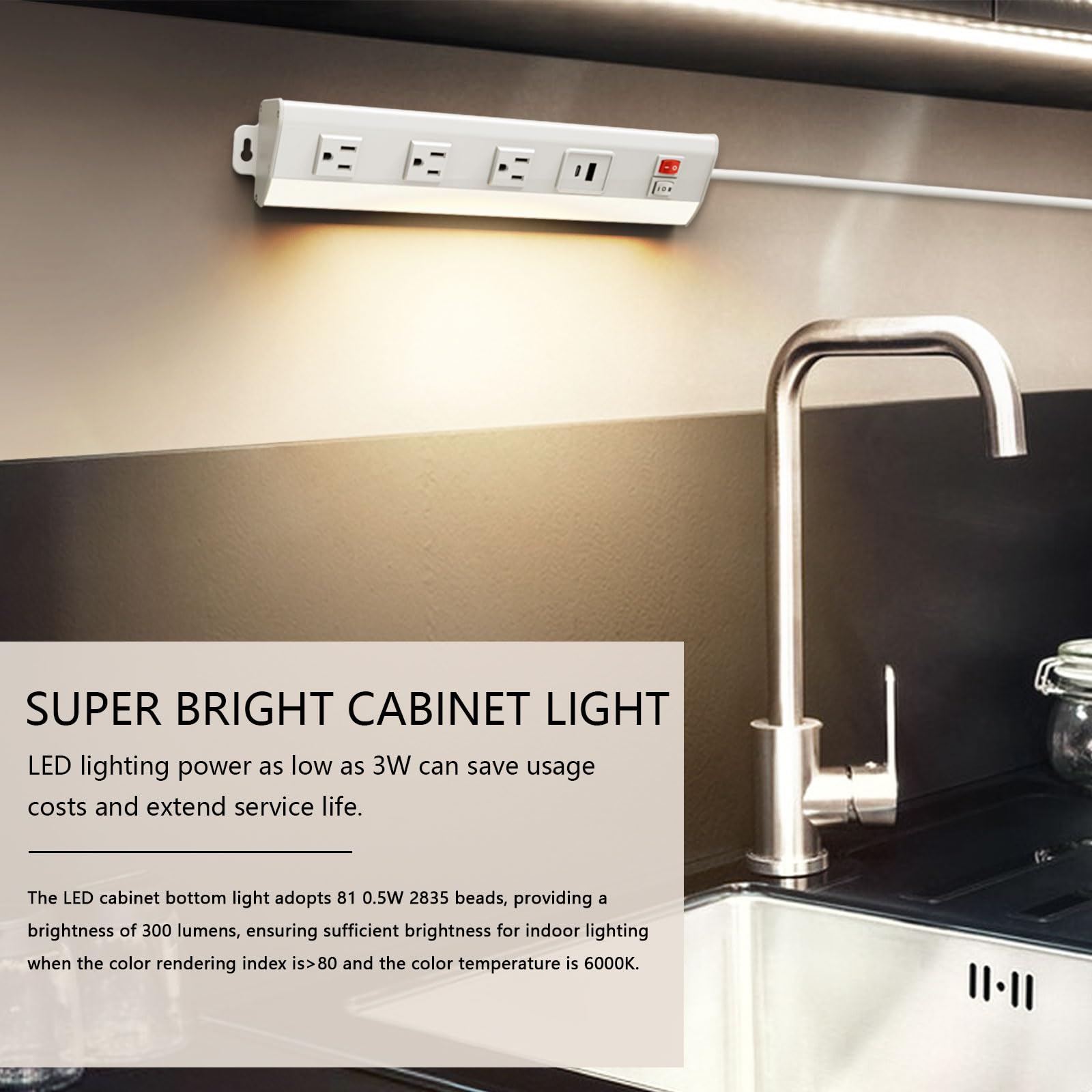 Outlets Under Cabinet With Led Lighting System Boost M2 Bathroom Light