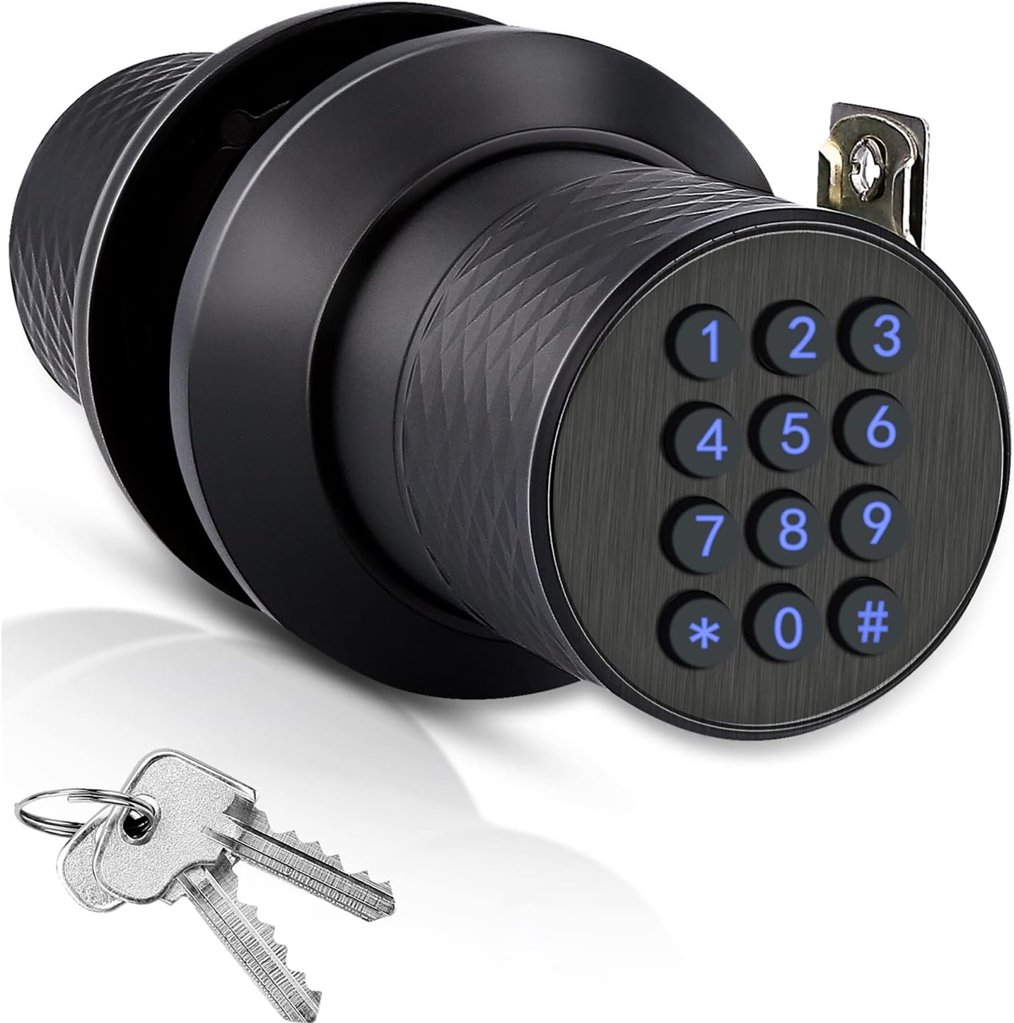 FITNATE Smart Lock Keyless Smart Lock Digital Door Lock with Keypad, Waterproof Electronic Keypad Door Lock with Spare Keys, Great for Home, Hotel and Office (Black)