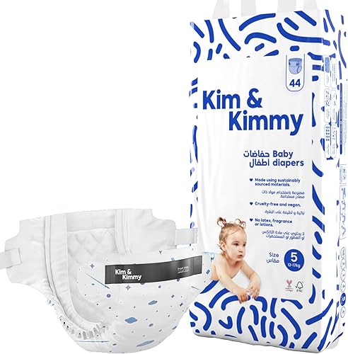 Miniatura 12 de Kim & Kimmy Pañales ecológicos, recién nacidos, hasta 11 libras, 32 pañales – Protección contra fugas de 12 horas, sin erupciones, hipoalergénicos –