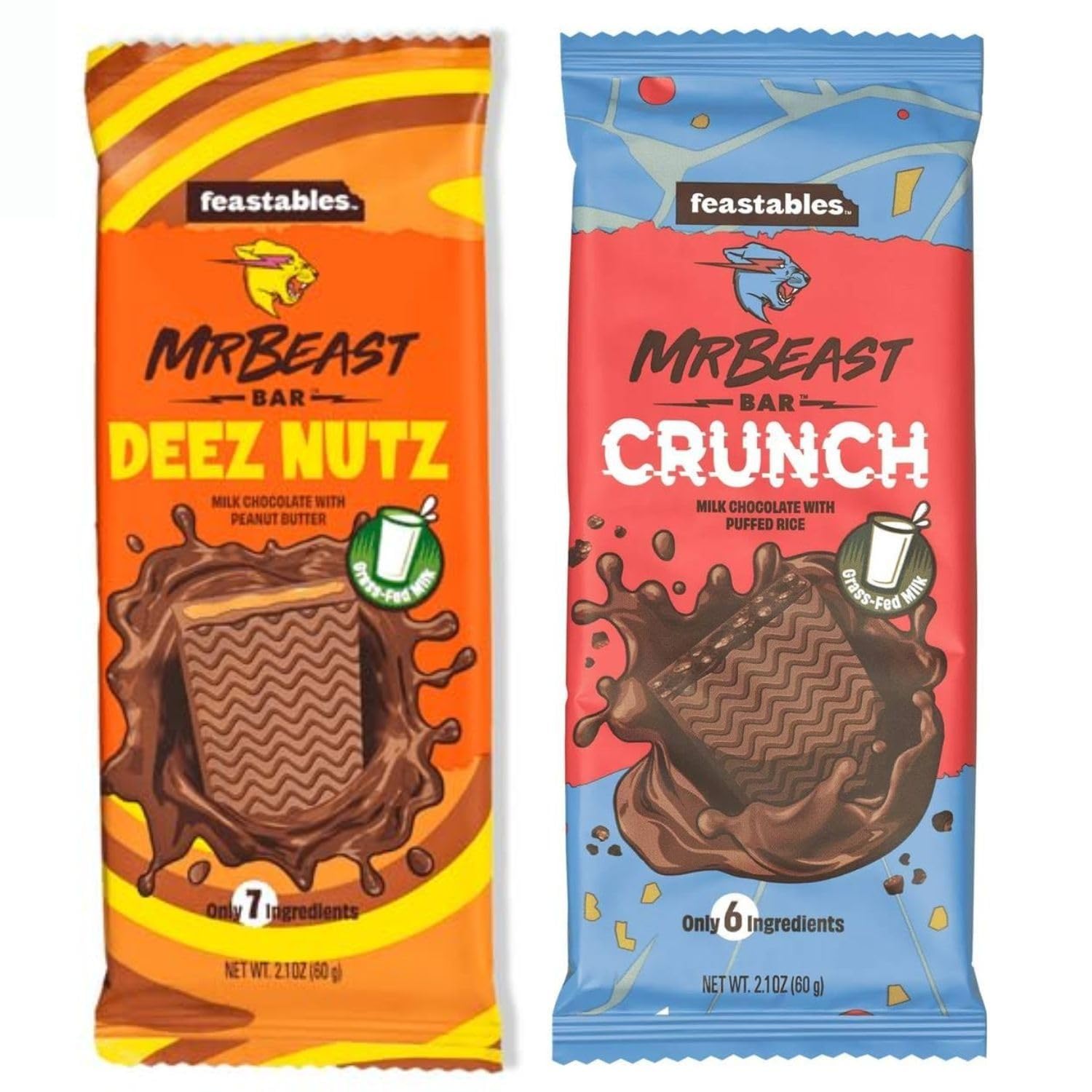 Mr. Beast Combo (Crunch Milk Chocolate Bar, Deez Nutz Milk Chocolate Peanut Butter Bar) Delicious Chocolate Bar Each 60gm (Pack Of 2) (B0CS9Y87G9) Amazon Price History, Amazon Price Tracker