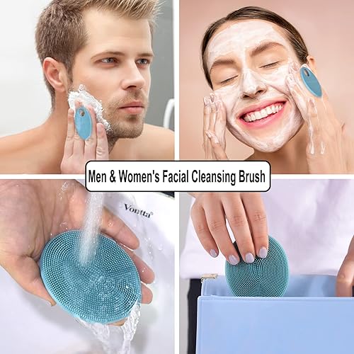 Miniatura 38 de INNERNEED Cepillo de limpieza facial de silicona suave, limpiador facial manual, exfoliante, masaje, acné, espinillas, almohadillas de mano