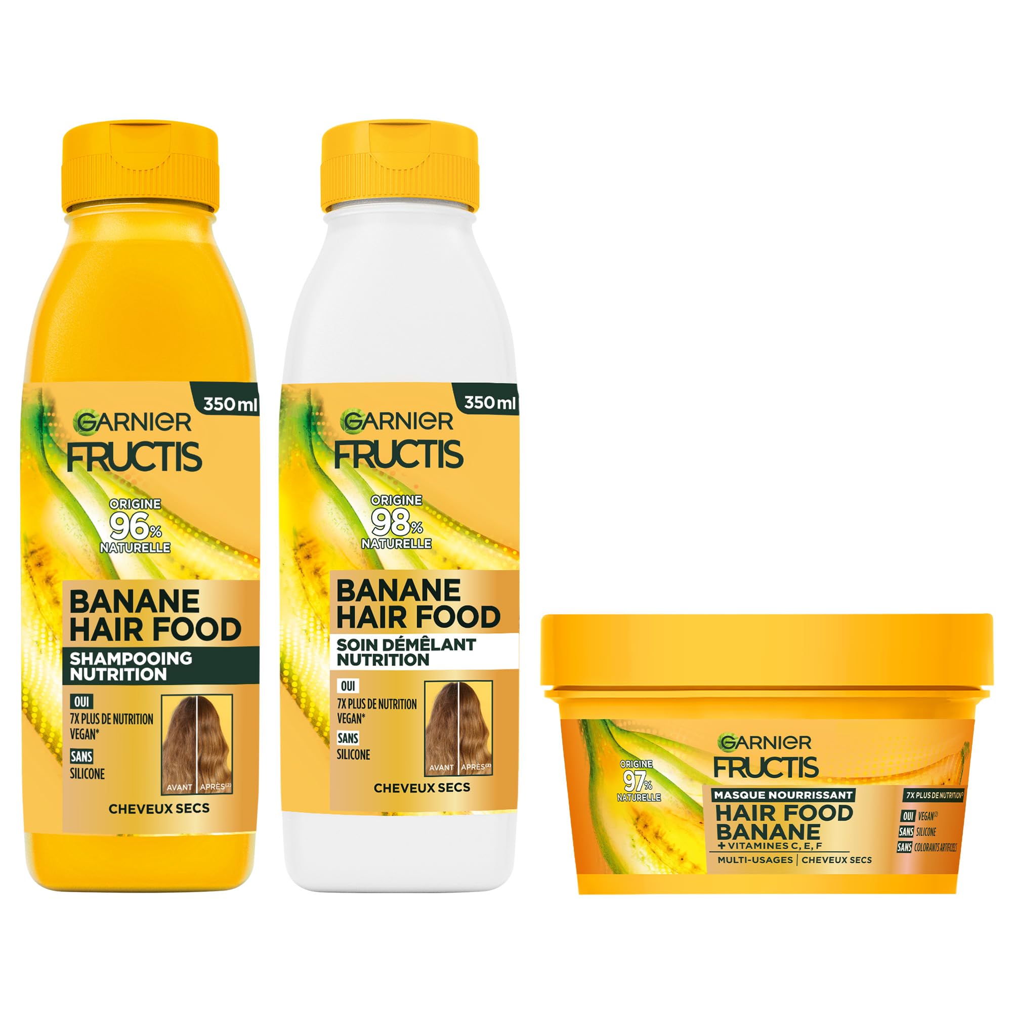 Garnier Fructis Hair Food Coffret Banane Cheveux Secs 3 Produits Vegan