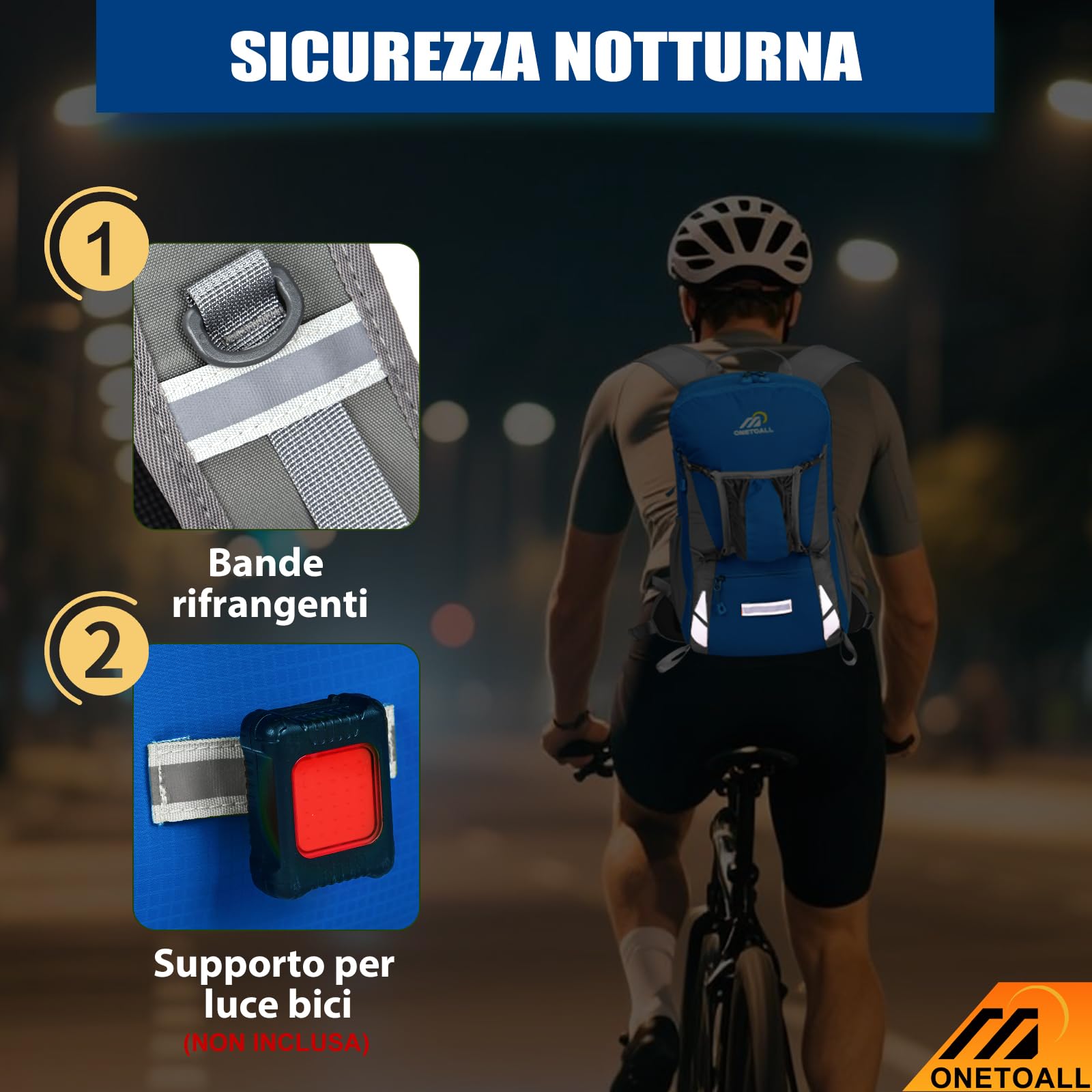 LOCAL LION Zaino Ciclismo con Sistema Schienale, Zaino per Bici con Copertina Antipioggia, Zaino MTB Impermeabile per Uomo Donna, Zaino Sportivo da Campeggio
