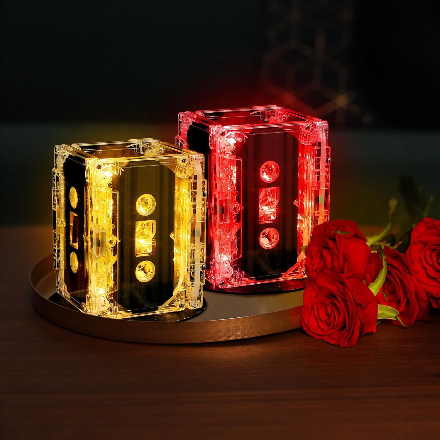 10 Sets 80s Party Decorations 90s Cassette Tape Bucket Centerpiece Tape Radio Boombox Birthday Party Table Neon Light Decorations for 1980 1990 Hip Hop Supplies