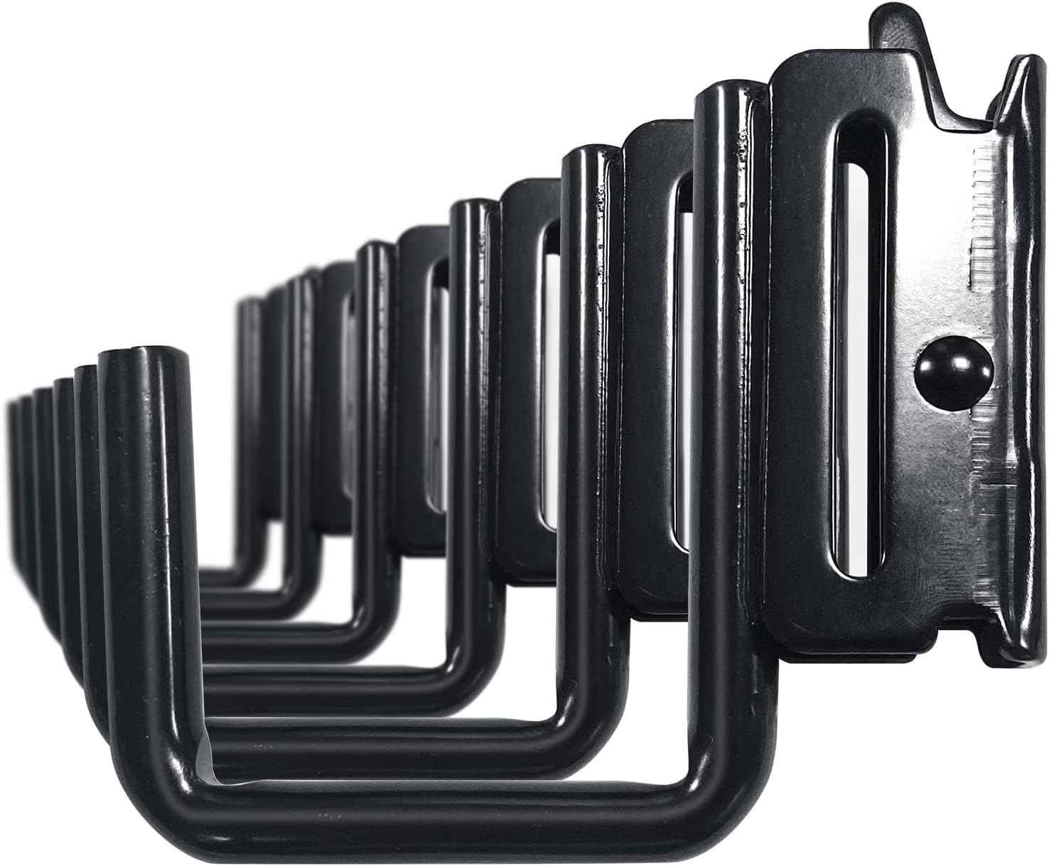 12PCS E Track J Hooks Heavy Duty E Track X Track Steel Hanger, Spring Fitting E Track Accessories for Enclosed Trailer, Cargo Van,Semi-Trucks Trailer,Black