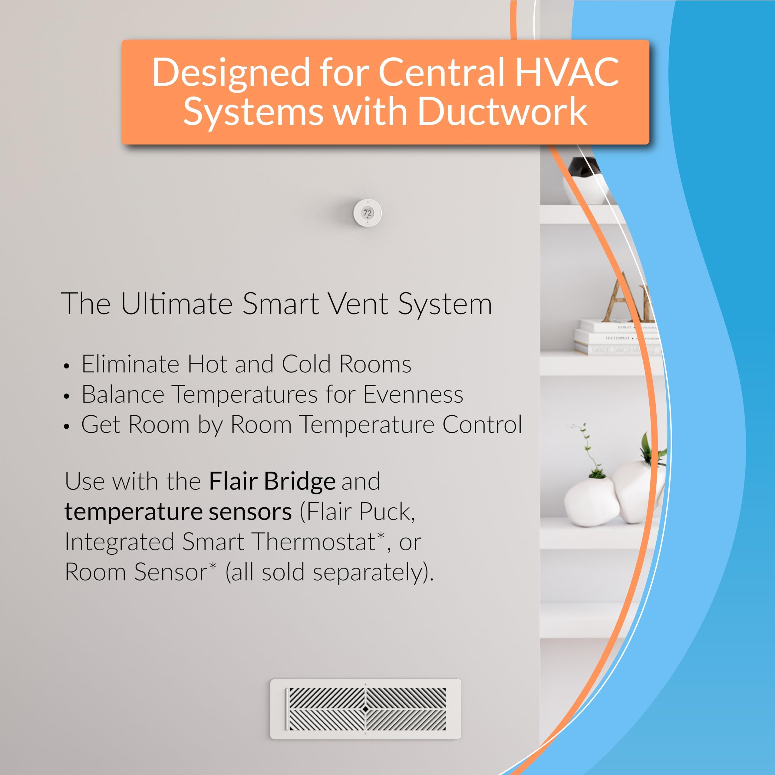 Flair Smart Vent 10x10 (White), AC Vent Cover for Walls and Ceilings.