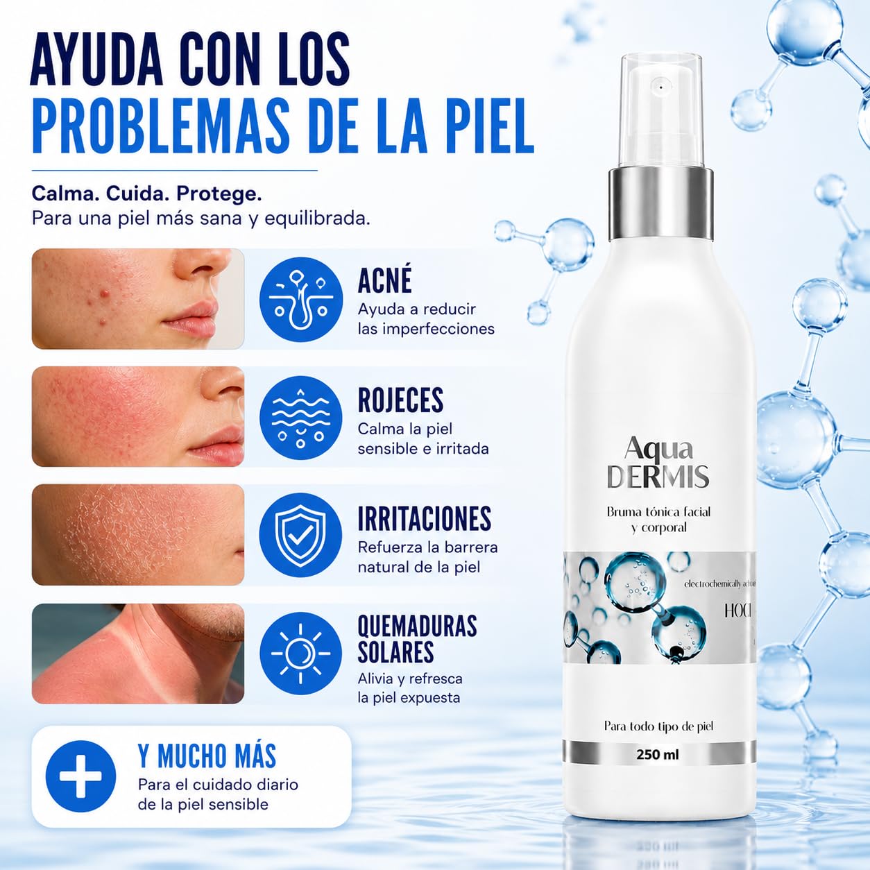 Brume Visage 150 ml – Soin dermatologique pour peau sensible et irritée | À base d’acide hypochloreux stabilisé | Hydratante et apaisante