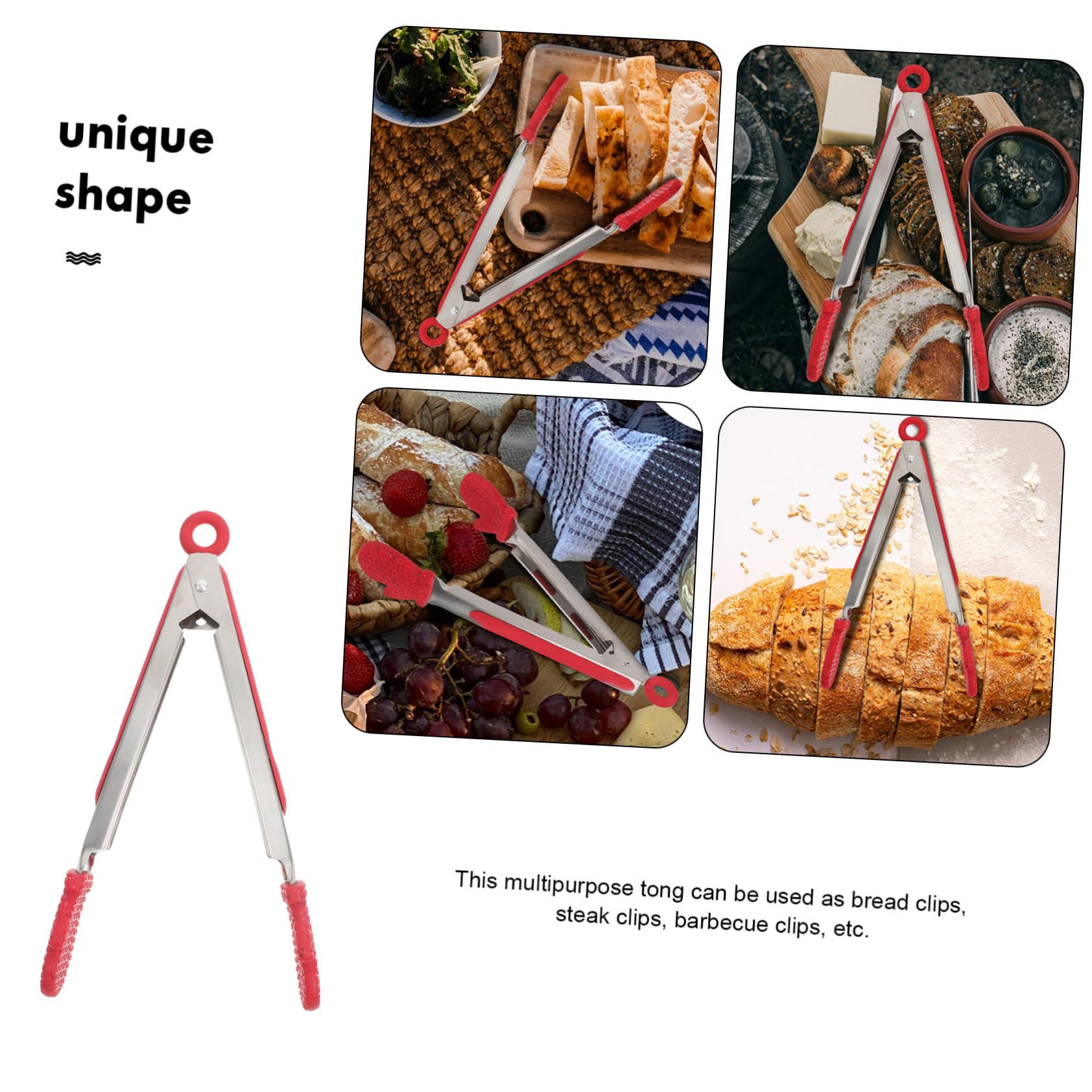 Ipetboom Pinza Alimentare Acciaio Inossidabile con Decorazione Natale Utensile Multifunzionale per Pane Carne e Barbecue per Feste e Uso