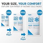 Instant Cold Pack, Medium Packs (7.5" x 4.5") - Ready First Aid, Provides fast Relief for Bruises, Swelling, Muscle Spasm, Pain, Headaches, Minor Ice Packs for Injuries (7.5" x 4.5", Case of 6)