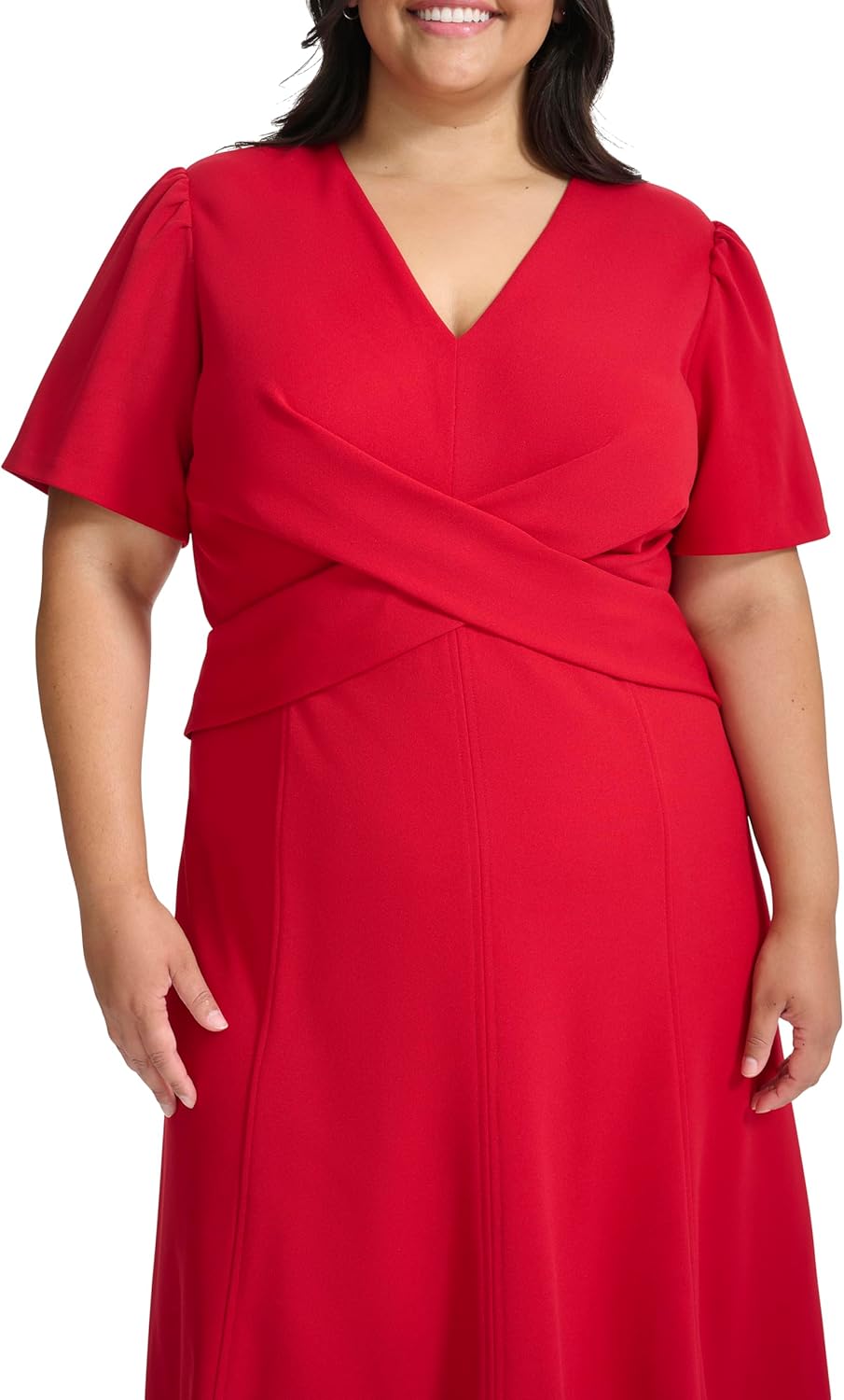 Tommy Hilfiger Women's Scuba Crepe Structured Short Puff Sleeve - Image 5