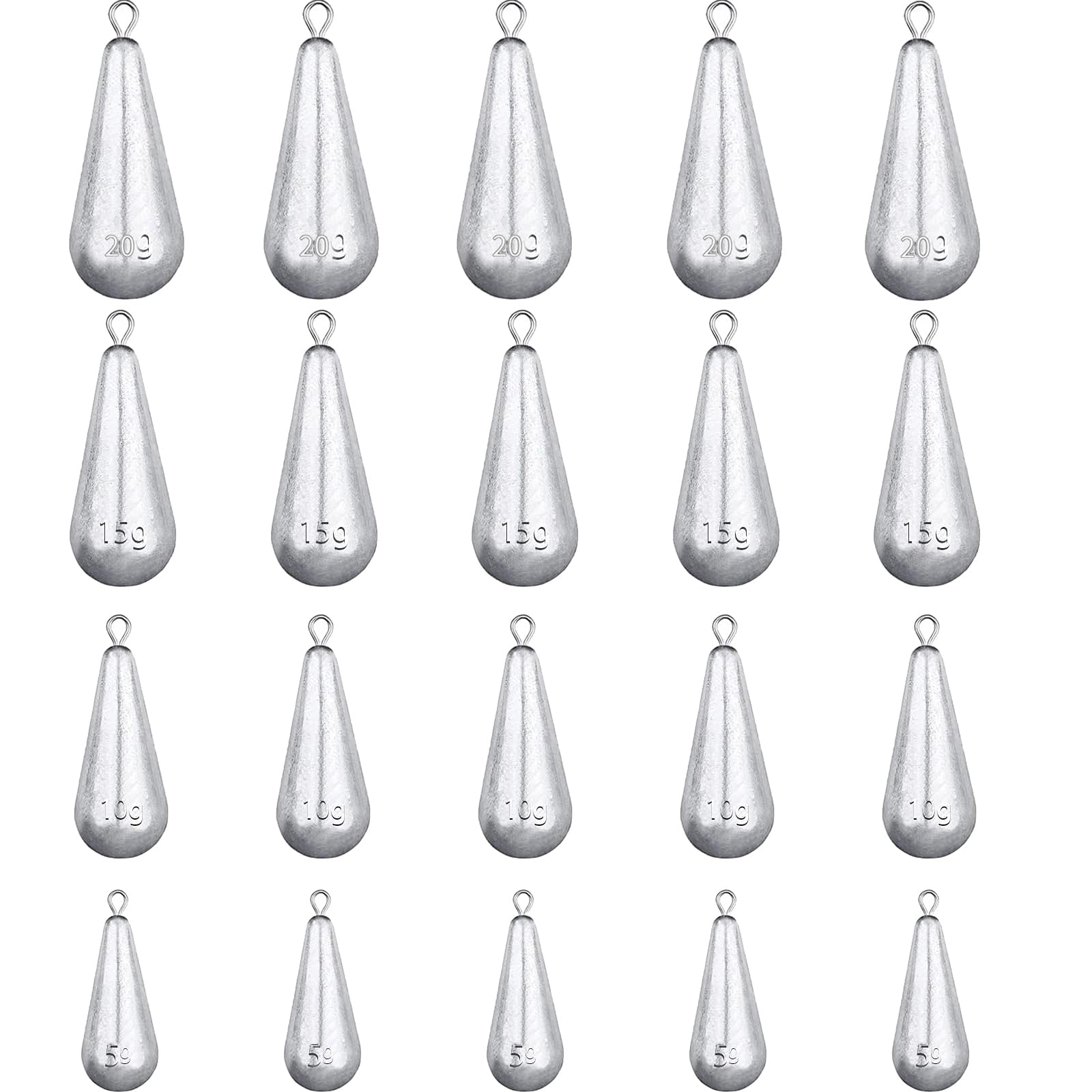 Poids de Pêche Plombs Drop Shot 5g 10g 15g 20g Forme de Goutte Pêche Sinker pour Mer Eau Douce