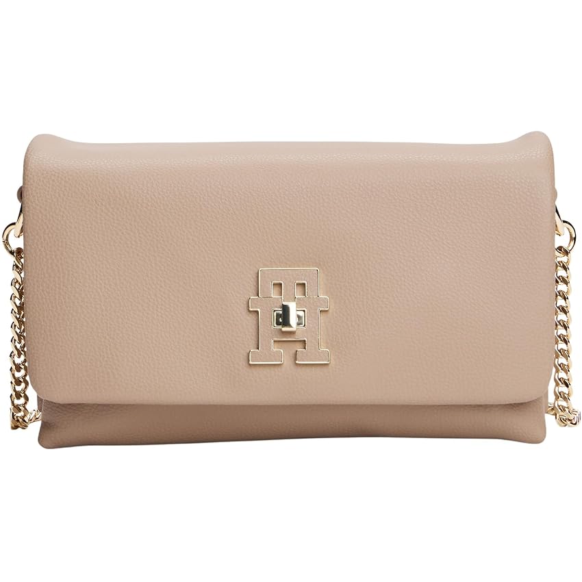Tommy Hilfiger Donna Borsa a Tracolla Modern Mini Crossover con Tracolla a Catenella, Beige (Coastal Taupe), Taglia Unica