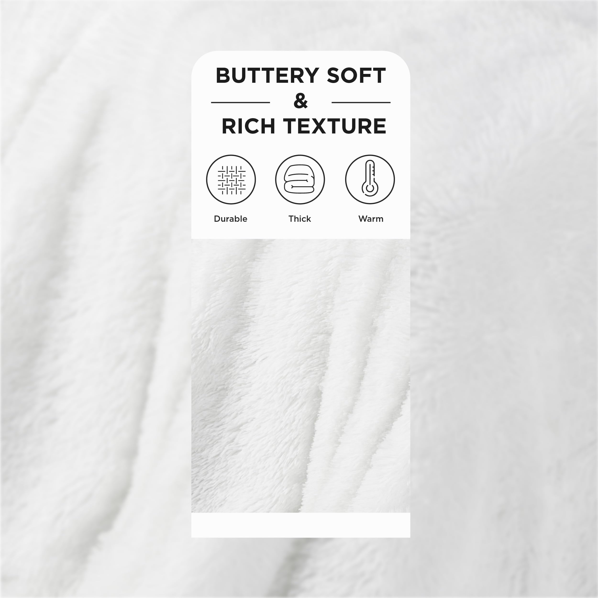 Bedsure Soft Fuzzy White Faux Fur Throw Blanket, 50x60 Inches, 640 GSM