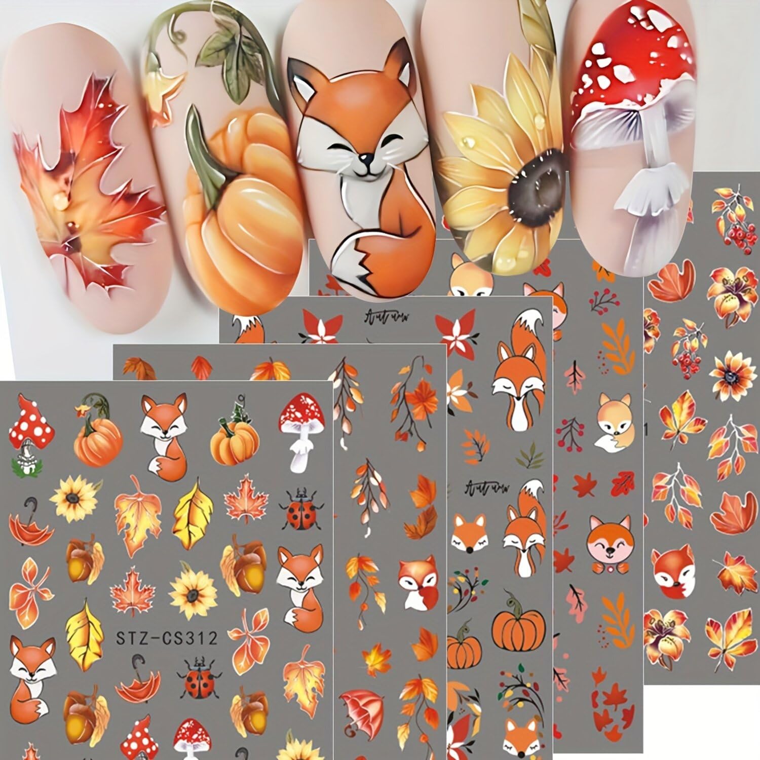 Halloween Nail Stickers - Cute Ghosts & Pumpkins -14