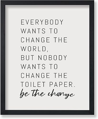 Poster Master Póster minimalista vintage  Impresión divertida retro  Be The Change, papel higiénico, broma, humor, único  Arte de pared sin marco de