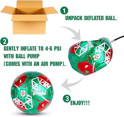 Miniatura 5 de PP PICADOR Balones de fútbol tamaño 4, pelota de fútbol de cuero láser para entrenamiento deportivo y juego de partidos, juego de bolas de fútbol