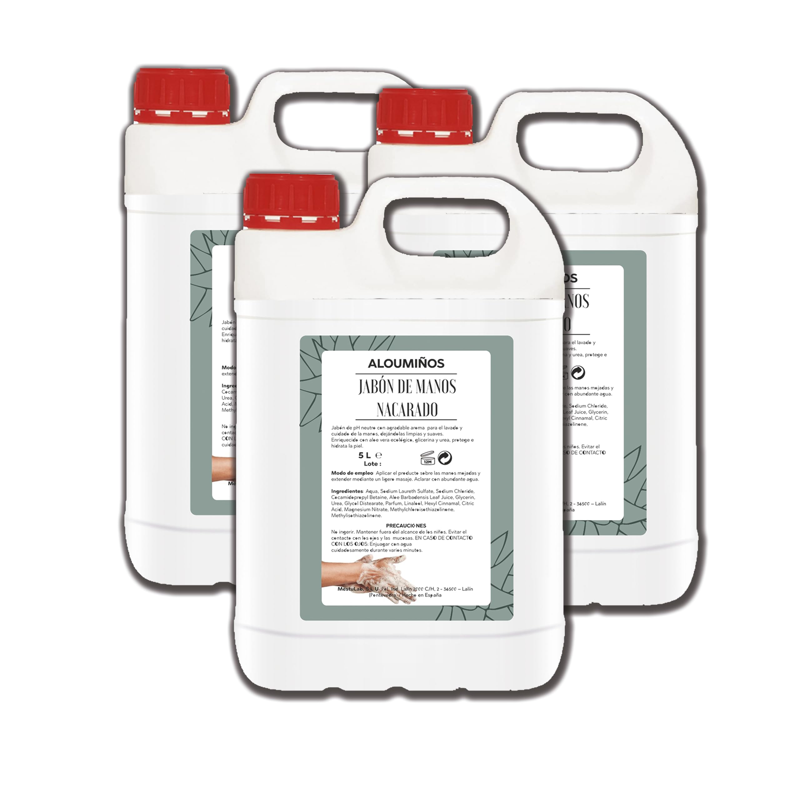 Jabón de Manos Líquido - Aloe Vera/Urea/Glicerina - 3 x 5 L
