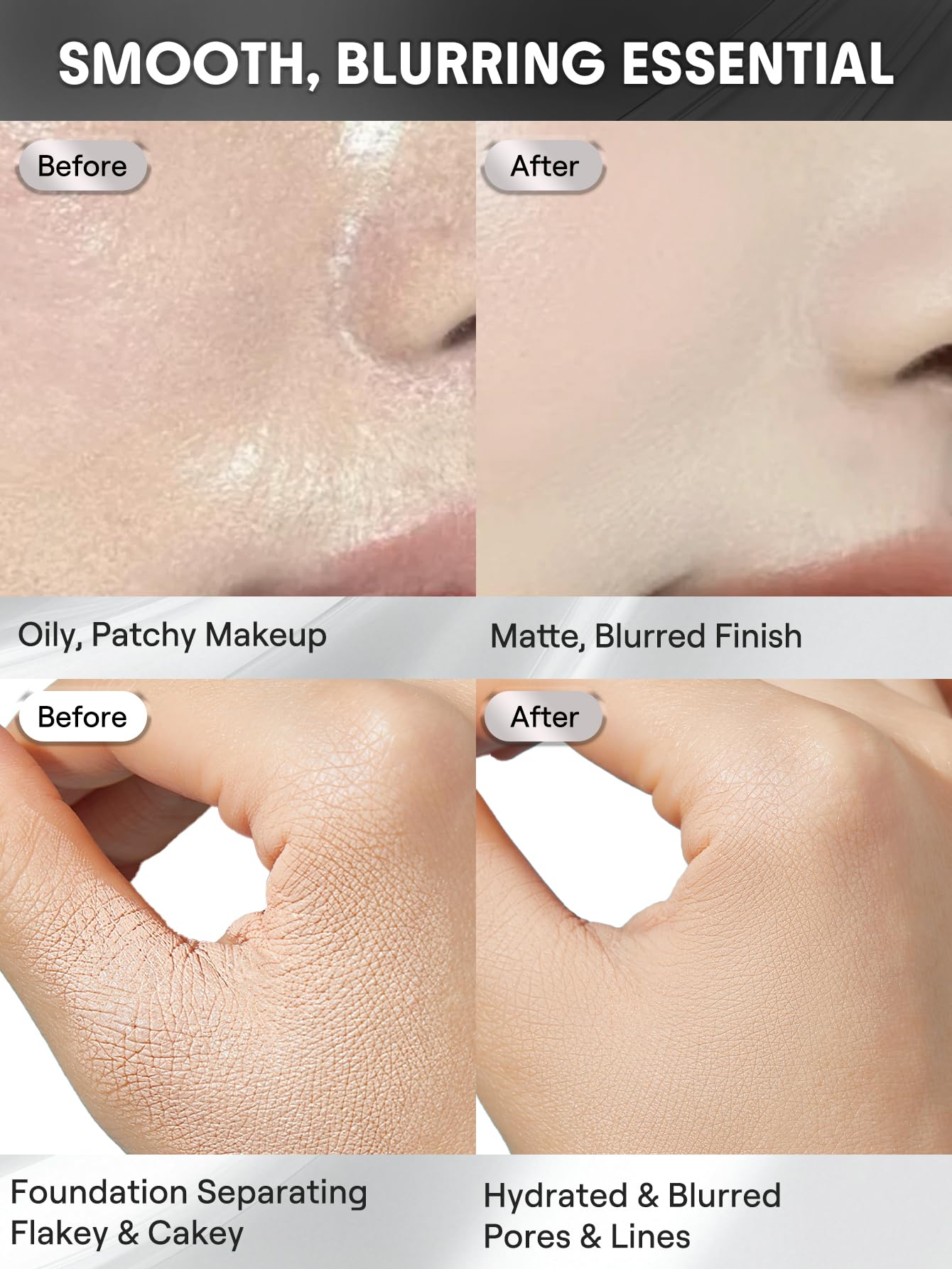 SHEGLAM Base de maquillage matifiante pour appareil photo sur appareil photo lisse et lisse - Minimiseur de pores longue durée