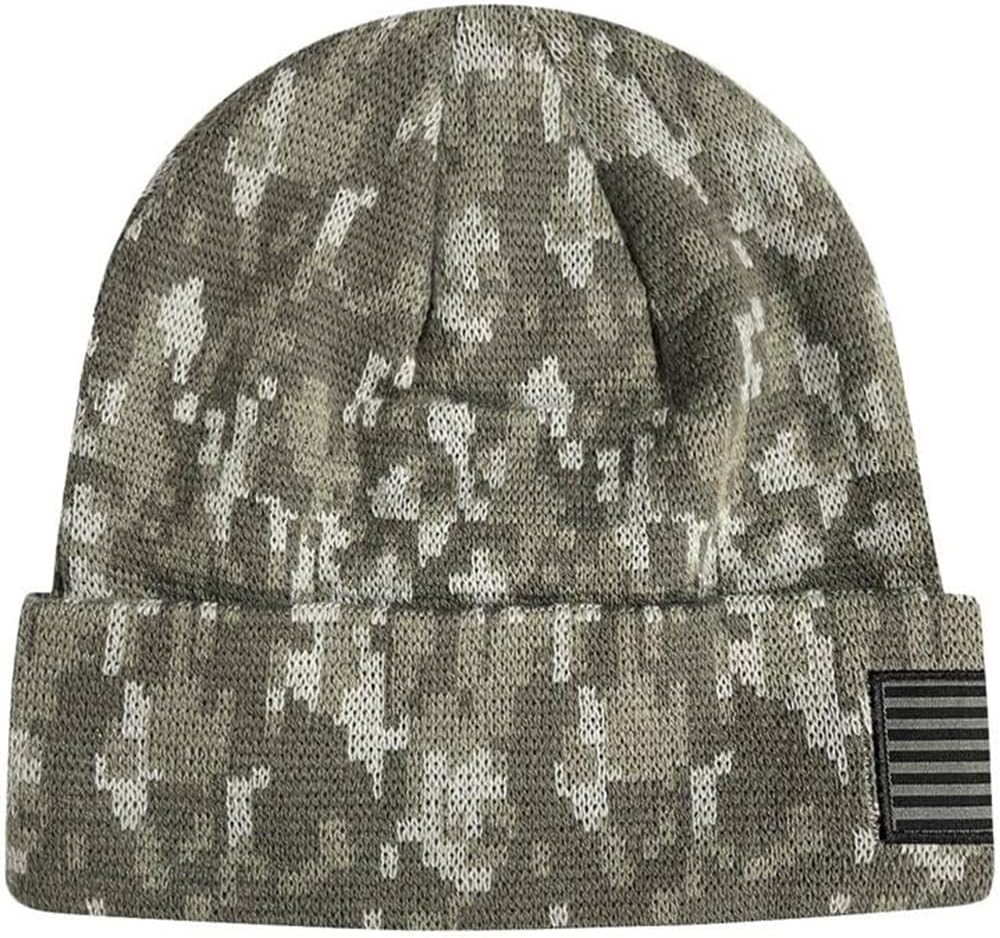 Icon Sports U.S. Military Beanie – Official Embroidered Flag Patch Warm Winter Knit Cap Adult Unisex Hats for Men Women (U.S. Space Force/Digital Camo, One Size) - Image 2