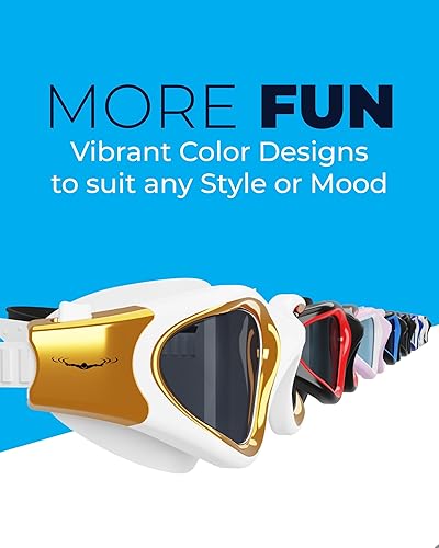 Miniatura 11 de AqtivAqua DX - Gafas de natación con visión amplia para adultos, hombres y mujeres, antiempañamiento y sin fugas