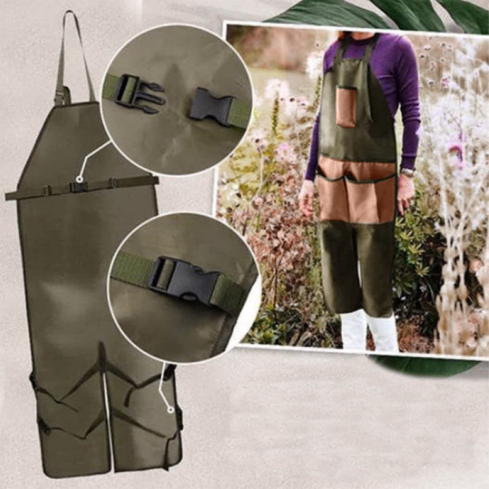 Delantal De Jardinería Protector Para Piernas Con Múltiples Bolsillos, Tela Oxford Para Recolectar Vegetales Y Frutas, Plantar