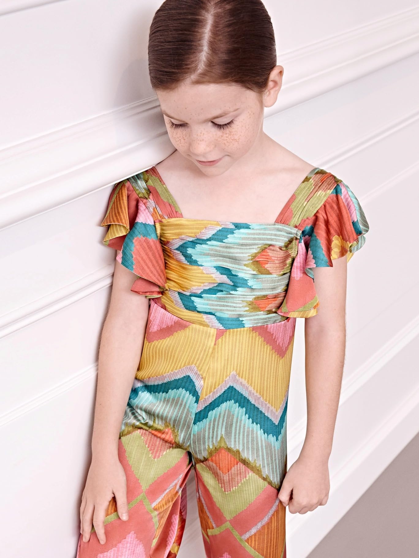 Abel & Lula Jumpsuit Satin gemustert für Mädchen Fuchsia