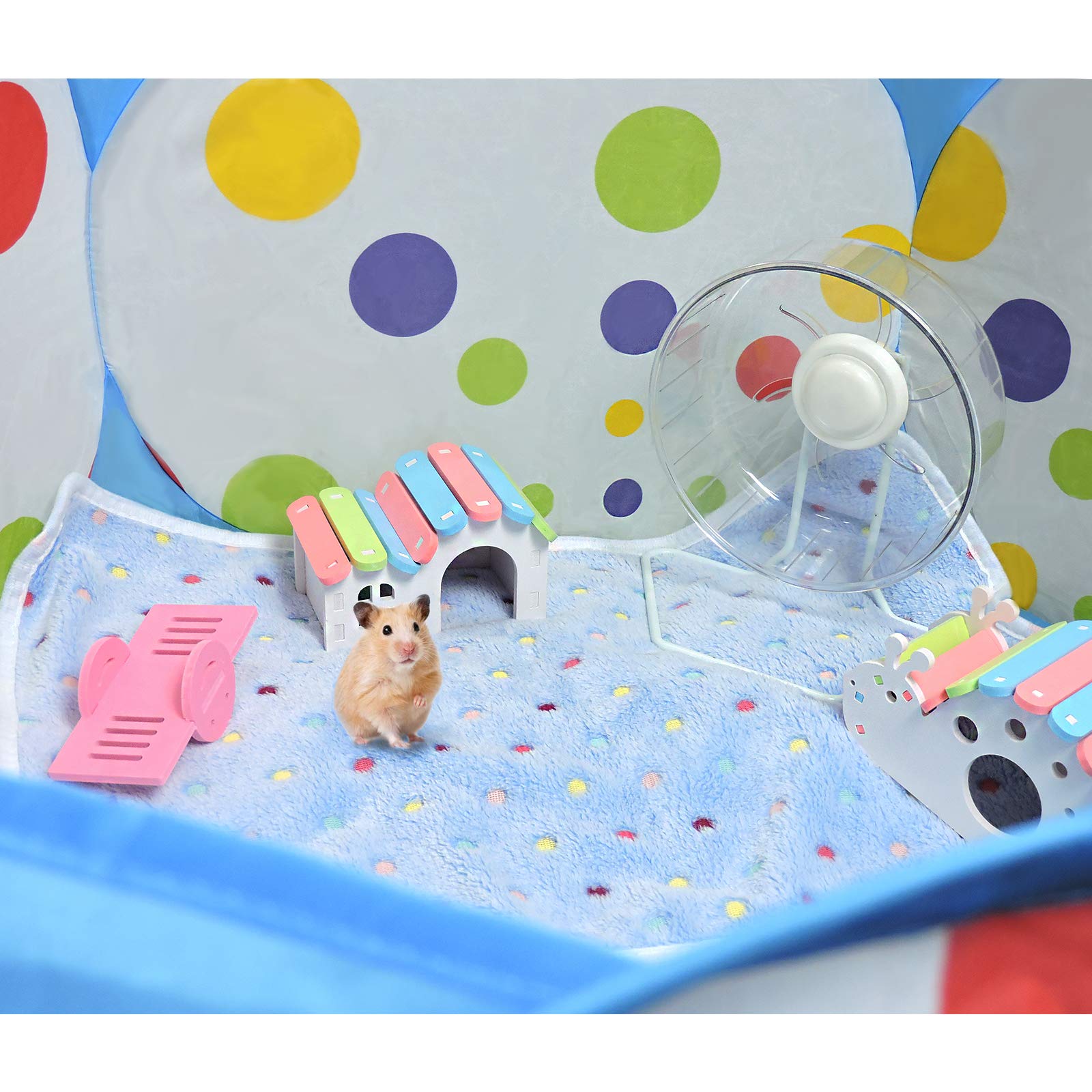 Andiker Recinto per Piccoli Animali, Portatile Recinzione per Esercizi all'Aperto Pop-Up Recinzioni, Recinto Pieghevole Tenda per Porcellini d'India, Criceti, Cincillà, Ricci e Conigli (Blu)