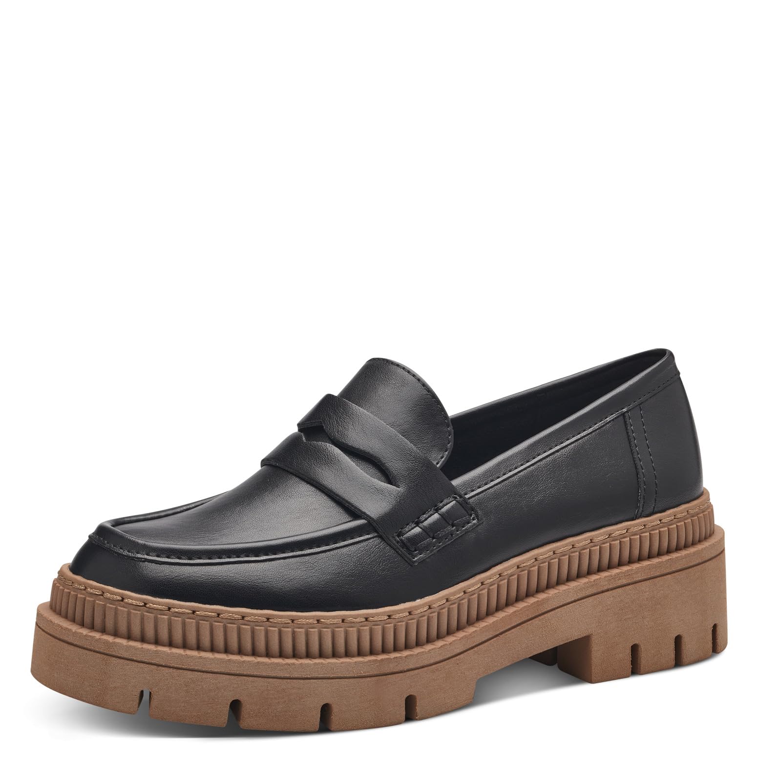 MARCO TOZZI Women's 2-24707-41 Slipper, Black/Nature, 5.5