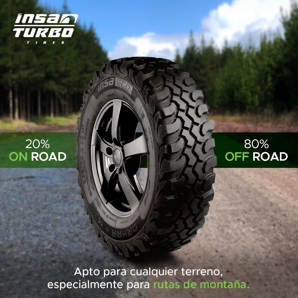 Neumático Dakar MT 4x4 - Todoterreno - Neumático de Verano - Excelente Tracción Off Road - Insa Turbo