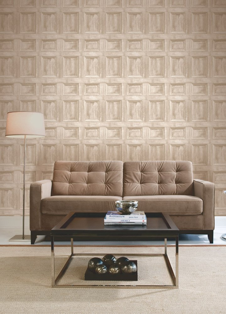 Fine Decor Brewster FD31054 Wood Panel Wallpaper-Cream