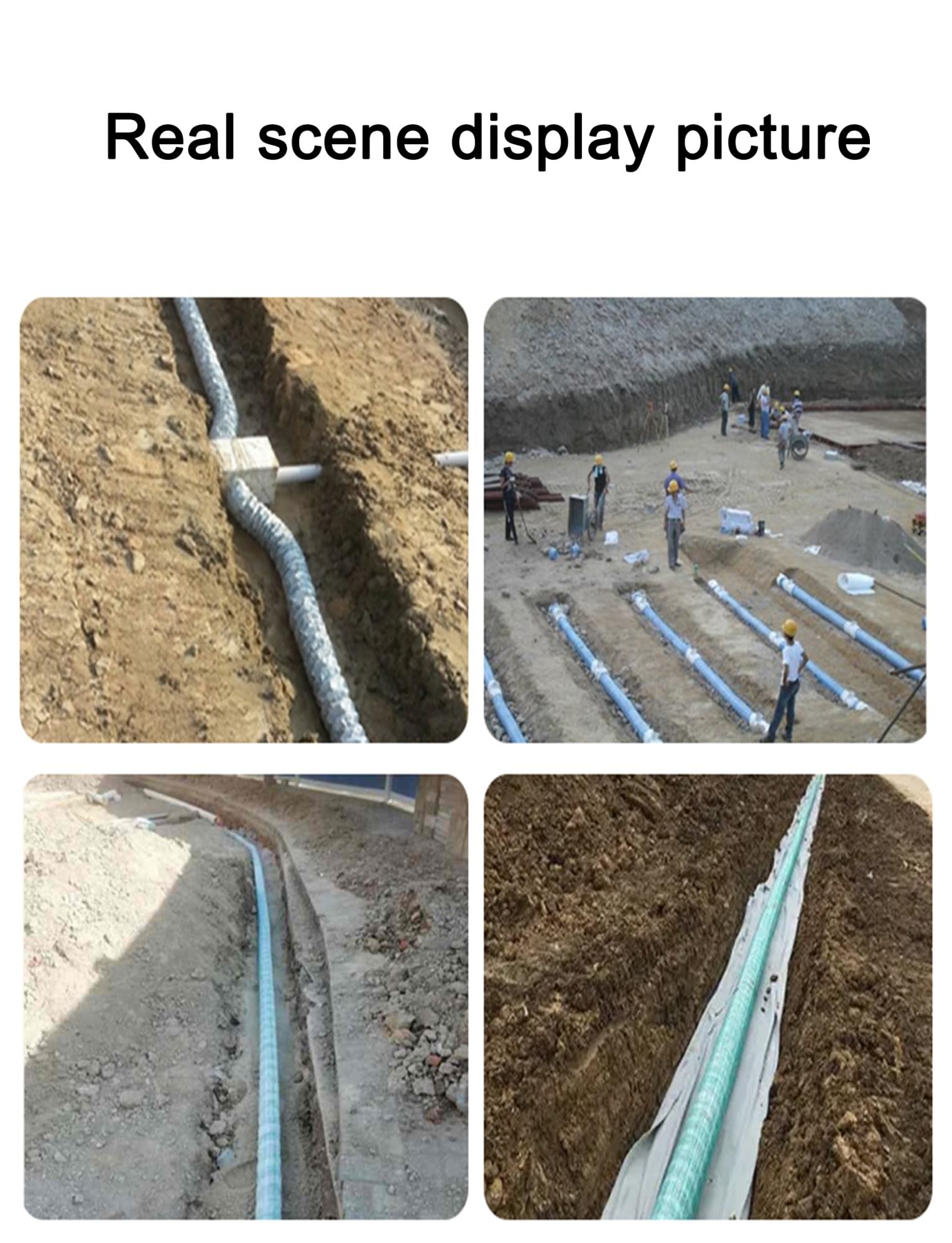 Tubo di drenaggio flessibile perforato (5 cm x 3000 cm) - Tubo di infiltrazione morbido spesso per campi edili e sportivi, soluzioni di drenaggio sotterraneo