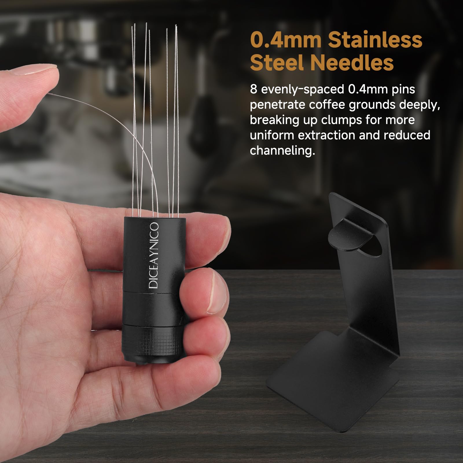 Diceaynico WDT - Agitatore per caffè espresso, 8 x 0,4 mm, aghi in acciaio inox 304